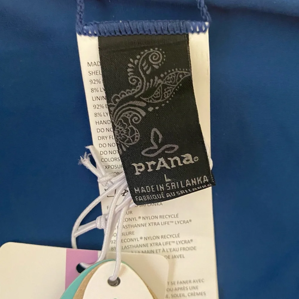 PRANA • NEW! Emarsee Bikini Bottom UPF 50+ Twist Detail - Deep Indigo - Size L - Picture 7 of 13